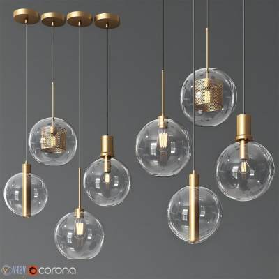 现代玻璃球形金属吊灯